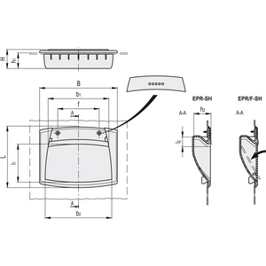 261121-C3 - MANIGLIA DA INCASSO PER MONTAGGIO CON VITI TECNOPOLIMERO CAVITA' APERTA SENZA PORTELLO EPR.120-SH-C3