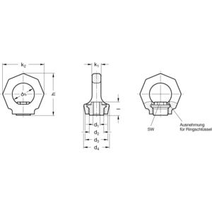 GN583-M10 Drehbare Ringmutter