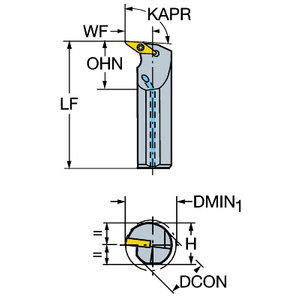 COROMANT COROTURN 107 BOORBAAR DRAAIEN A25T-SVUBR 11-D