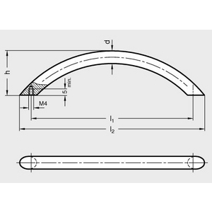 GN424.5-10-128 Bogengriff Edelstahl