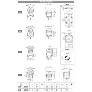 100380120-RIDUTTORE VF 30 P1 20 HS B3