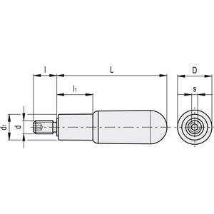 120631 - IMPUGNATURA CILINDRICA GIREVOLE TECNOPOLIMERO PERNO IN ACCIAIO ZINCATO I.621/60+X-M6