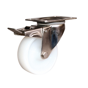 ROULETTE PIVOT. 300KG D.160MM ROUE POLYA MOYEU LISSE INOX DB