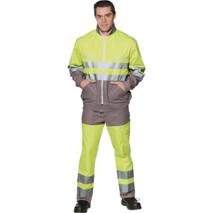 PANTALON HV2D JAUNE FL/GRIS T42 COTON/POLY EN 471 CLASSE 2