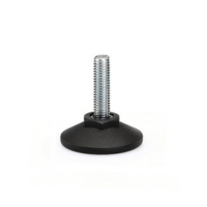 431042-S-PIEDINO DI LIV. BASE IN TECNOP. STELO SENZA SNODO ACC. ZINC. BASE CON IMPRONTA A CROCE LX.40-SW17-M10X32-S
