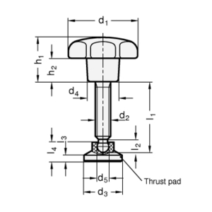 ELESA+GANTER STERKNOP GN 6336.12-50-M10-45-25