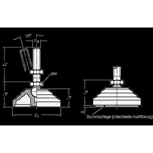 GN344.5-100-M24-98-A Gelenkfuss ohne Mutter ohne Gummiauflage Edelstahl