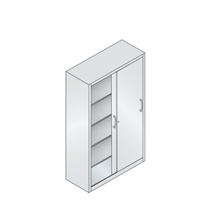 ARMOIRE PORTE COULISS. + 4TAB SUR SOCLE-H1950XL1200XP500