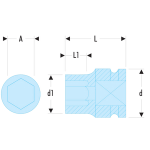 Douille 1/2 6 pans 27mm Facom