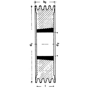 SPC 250X2-3020 Keilriemenscheibe für Taper-Spannbuchse EN-GJL 200
