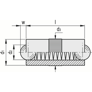 GN.32309-PRESSORE A MOLLA CORPO LISCIO SFERE ALLE DUE ESTREMITÅ OTTONE GN 614.2-4