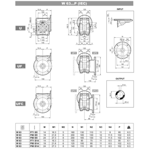 2G200112I1-RIDUTTORE W 63 U 19 P90 B14 B3