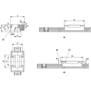 GUIDE A BILLES MINIATURE ANTI- CORROSION -RACLEURS FAIBLE FROTT