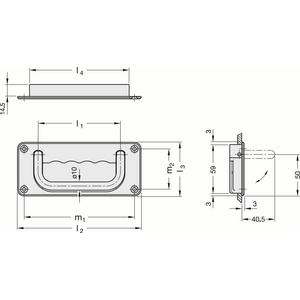 GN.26700-MANIGLIA RIPIEGABILE DA INCASSO GN 425.8-120-CR-SW-B