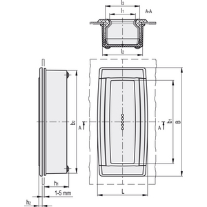261511-C1 - MANIGLIA BIDIREZIONALE DA INCASSO PER MONTAGGIO CON VITI TECNOPOLIMERO ERB.130-C1