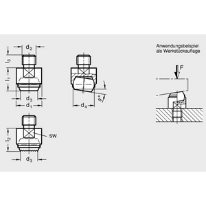 GN709.1-50-M20-R Pendelelement mit Aussengewinde, Druckfläche geriffelt