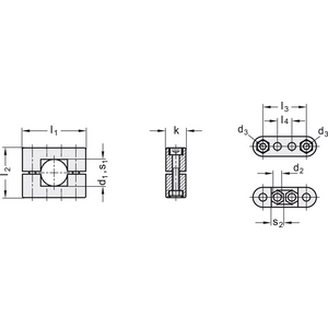GN.55471-SUPPORTO PER TUBI TONDI E QUADRI ALLUMINIO GN 231-B40-2-BL