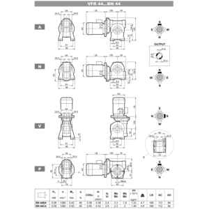 M37920120001-MOTO-RIDUTT.COMPATTO VF R 44 A 175 S44 B3 BN 44C 4 230/400-50 IP55 CLF S