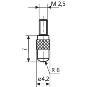 MAHR 902 CONTACT POINT SPHERIC M2,5 L= 15 MM HARDENED STEEL