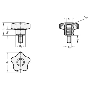 GN5337.2-50-M8-40 Sterngriffschraube Elesa