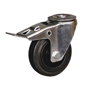 ROULETTE PIVOT. 50KG D. 80MM AC BAND.CAOUT 25MM MOYEU LISSE DB
