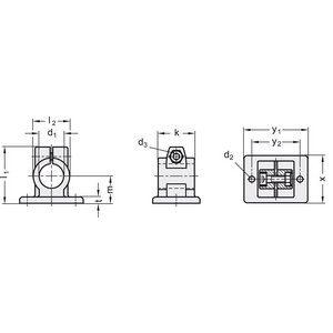 GN.46711-MORSETTO DI COLLEGAMENTO CON BASE DI FISSAGGIO ALLUMINIO GN 146.3-B20-40-2-BL