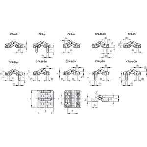 422411 - CERNIERA TECNOPOLIMERO FORI PASSANTI SEDE PER VITI A TESTA SVASATA PIANA CFA.40 SH-4