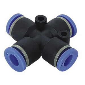 RACCORD INSTANTANE PLASTIQUE CROIX EGALE TUBE 4