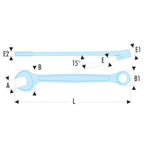 Clé Mixte Facom 440.5/16 - Biseautée 15° Ogv 5/16" Qualité Pro