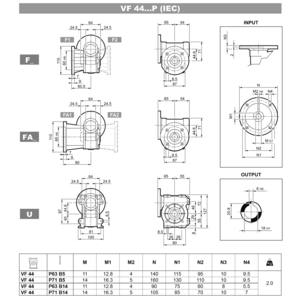 200450128-RIDUTTORE VF 44 F1 20 P71 B14 B3