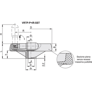 79121-R - VOLANTINO A RAZZE A SEZIONE PIENA TECNOPOLIMERO IMPUGNATURA RIBALTABILE VRTP.80-P+IR-SST-8