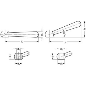 DIN99-100-M12-N Kegelgriff schräg