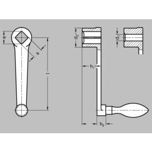 DIN469-80-V8-D Handkurbel, gerade