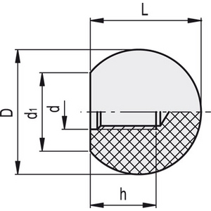 50555 - IMPUGNATURA A SFERA DUROPLASTO FORO FIL. PLX.35-M10-C9