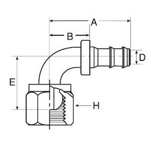 8LOC8FBSPPX90 Steckarmatur GATES, B-Maß 33,6 mm