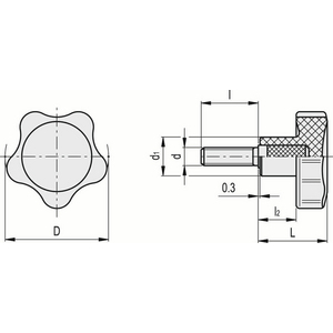 ELESA+GANTER STERKNOP VC.692/25 SST-P-M6X20