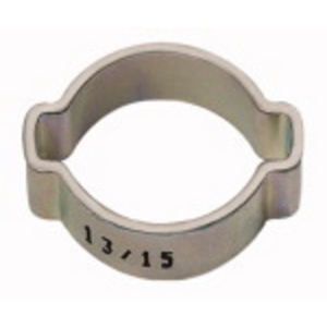 157 T 2-Ohr-Schl.klemme, Stahl glanzv. (W1), 43-46mm, 10,5mm