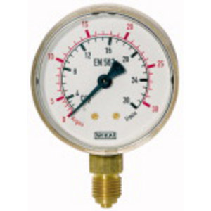 402 Manometer Sauerstoff, G 1/4 radial u, 0 - 20/40 bar, Ø 63 mm