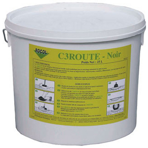 COMPOSE BITUMINEUX C3ROUTE SEAU 25KG NOIR SYNTHIQUE ROCOL
