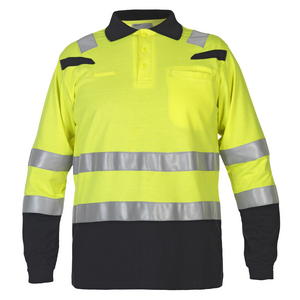 HYDROWEAR POLOSHIRT LM MARBELLA 043635 FLUO GE/ZWART MT S