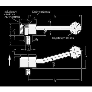 GN125.5-40-M12-32-E Flachspannhebel verstellbar Edelstahl schräg