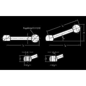 ELESA+GANTER KOGELHENDEL DIN 6337-160-M20-N