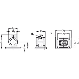 GN.45911-MORSETTO DI COLLEGAMENTO CON BASE DI FISSAGGIO ALLUMINIO GN 146-B20-40-2-BL
