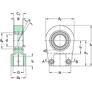 SKF SIR 100 ES STANGKOP FEMALE
