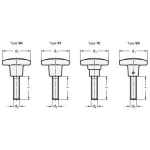 GN6335.4-ST-40-M8-40 Kreuzgriffschraube (Thermoplast)