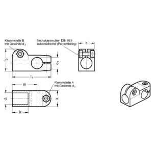 GN191-B18-B18-2-SW Winkel-Klemmverbinder