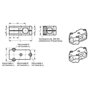 GN193-V45-V45-76-2-SW Winkel-Klemmverbinder