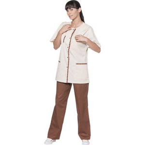 TUNIQUE OLIVIA BLANCHE T0 MANCHES COURTES POLY/COTON