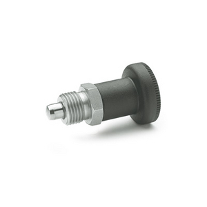 GN.35039-PISTONCINO DI POSIZIONAMENTO A MOLLA ACCIAIO INOX CON MANOPOLA CON CONTRODADO GN 607-6-AK-NI