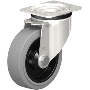 Edelstahl-Schwerlast-Lenkrolle mit Anschraubplatte Schwerlast-Rad mit ...